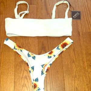 White with sunflowers bikini